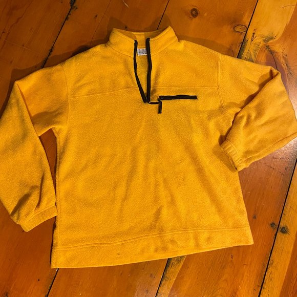 Vintage Yellow Fleece Quarter-Zip Sweatshirt Pullover - Picture 2 of 6